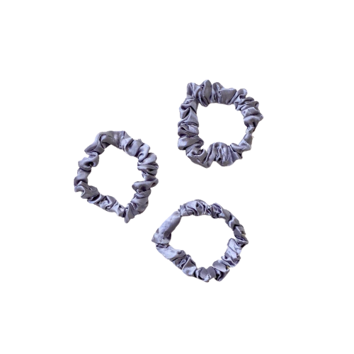 Mini Satin Scrunchie - Grey